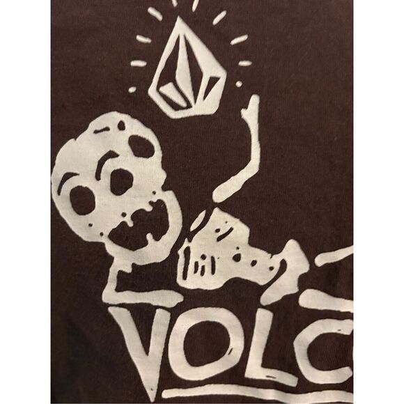 Volcom Chocolate Brown #Skeleton T-shirt. Size Small. 19” pit to pit - Picture 3 of 7